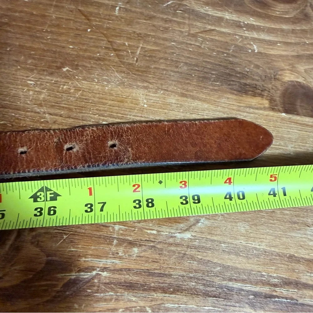 Vintage Brown Leather Braided‎ Genuine Leather Belt Unisex Size 34